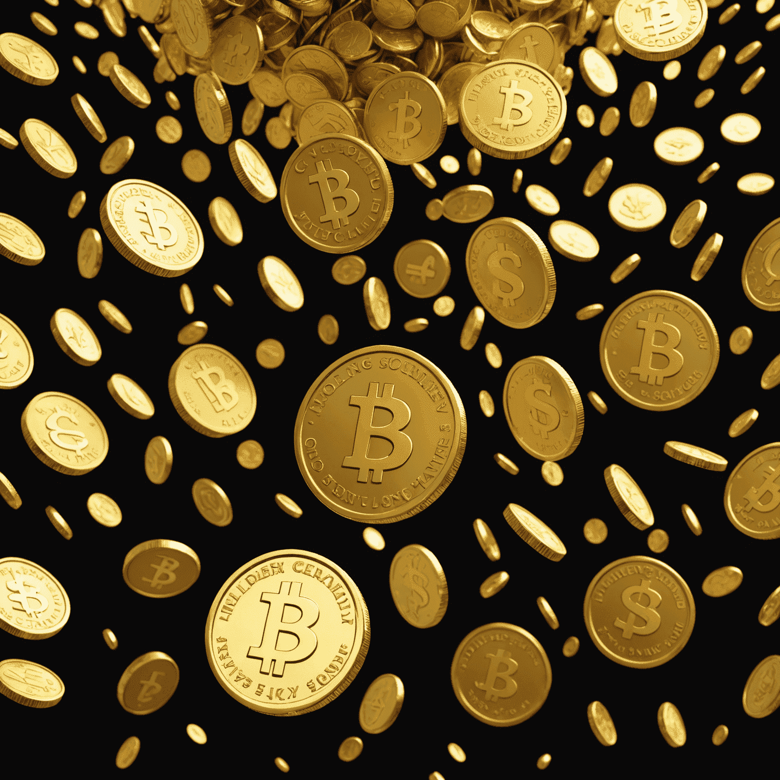 A 3D render of golden coins cascading down, with some coins showing the CrazySpinSlots logo